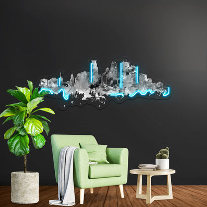Minneapolis Skyline Artwork Neon Wall Signs - Shineneon