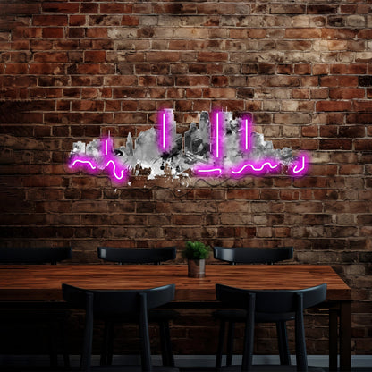 Minneapolis Skyline Artwork Neon Wall Signs - Shineneon
