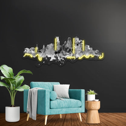 Minneapolis Skyline Artwork Neon Wall Signs - Shineneon