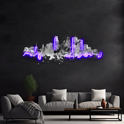 Minneapolis Skyline Artwork Neon Wall Signs - Shineneon