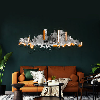 Minneapolis Skyline Artwork Neon Wall Signs