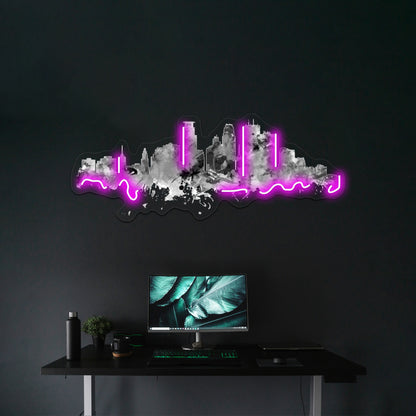 Minneapolis Skyline Artwork Neon Wall Signs