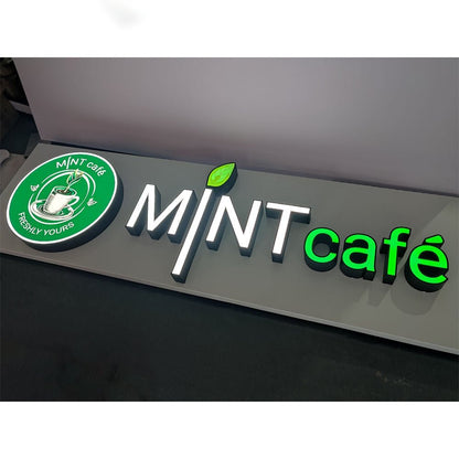 Mint Cafe 3D Frontlit Channel Letters Led Light Sign - Shineneon