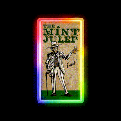 Mint Julep Whiskey Drink Bar Led Neon Sign Rgb Color - LED neon sign close-up detail