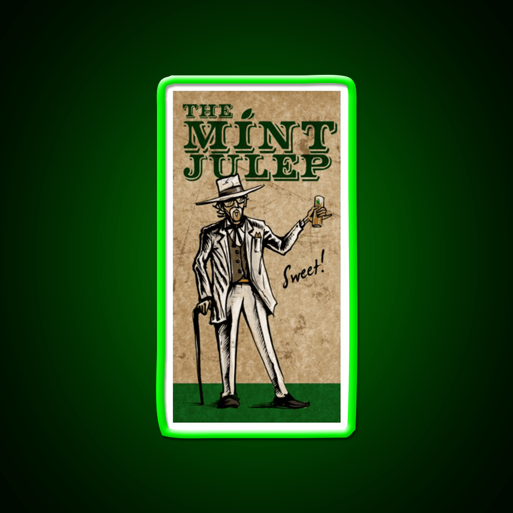 Mint Julep Whiskey Drink Bar Led Neon Sign Rgb Color - Shineneon
