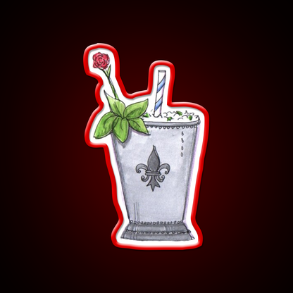 Mint Julep With Rose Cocktail Bar Decor Led Neon Sign Rgb Color - LED neon sign view 10