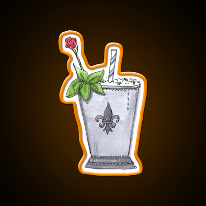Mint Julep With Rose Cocktail Bar Decor Led Neon Sign Rgb Color - Shineneon