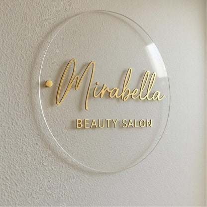 Mirabella Beauty Salon Acrylic Business Logo Sign - Shineneon