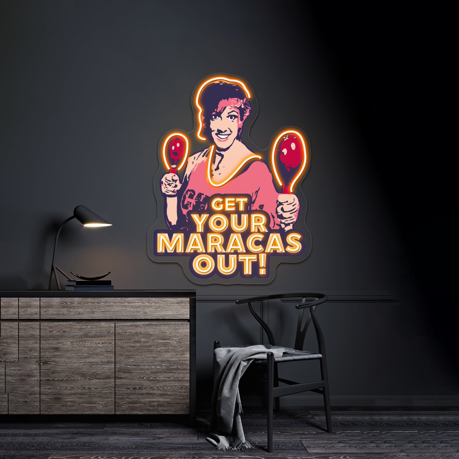 Miranda Hart Get Your Maracas Out Quotespop Artwork Neon Wall Signs | Shineneon