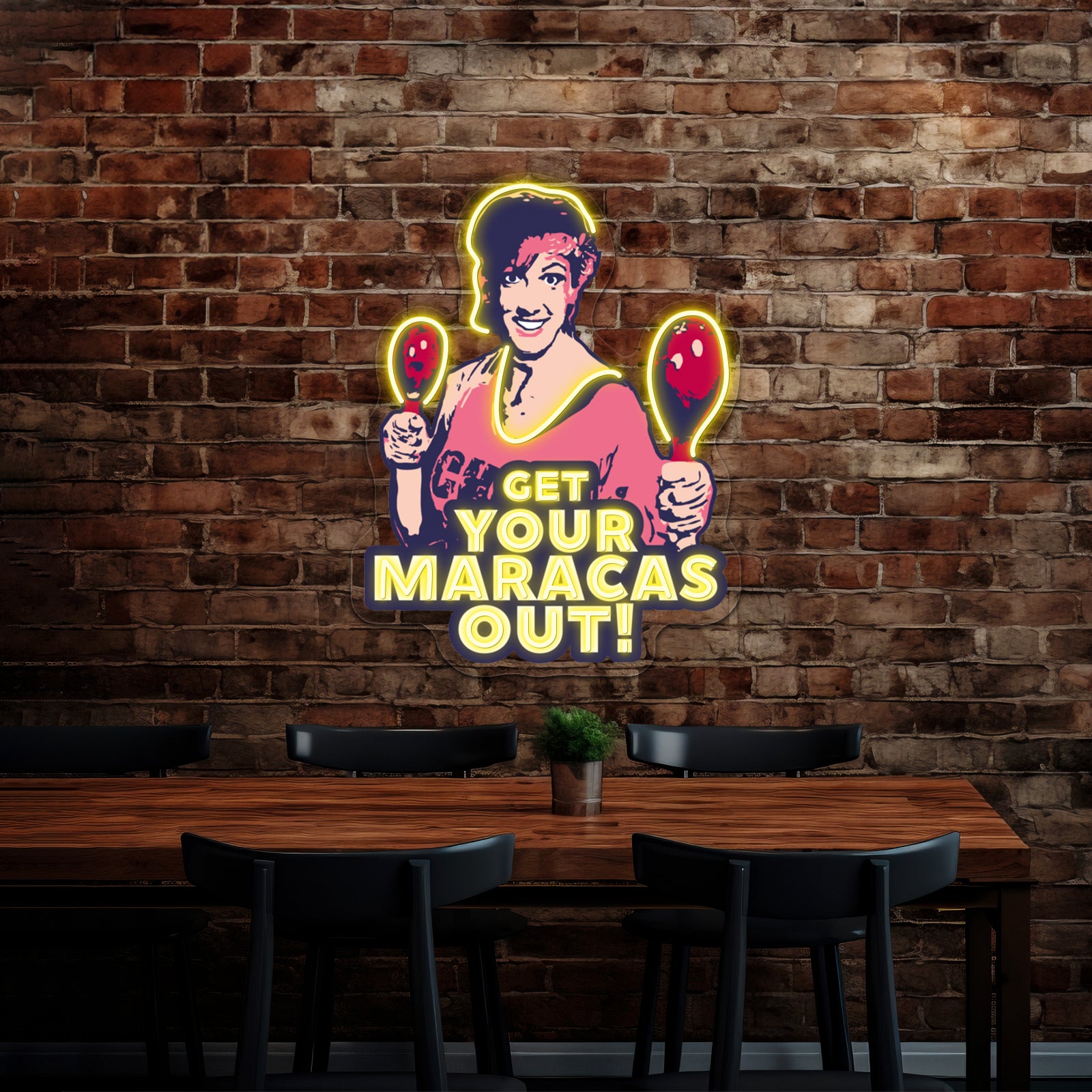 Miranda Hart Get Your Maracas Out Quotespop Artwork Neon Wall Signs | Shineneon