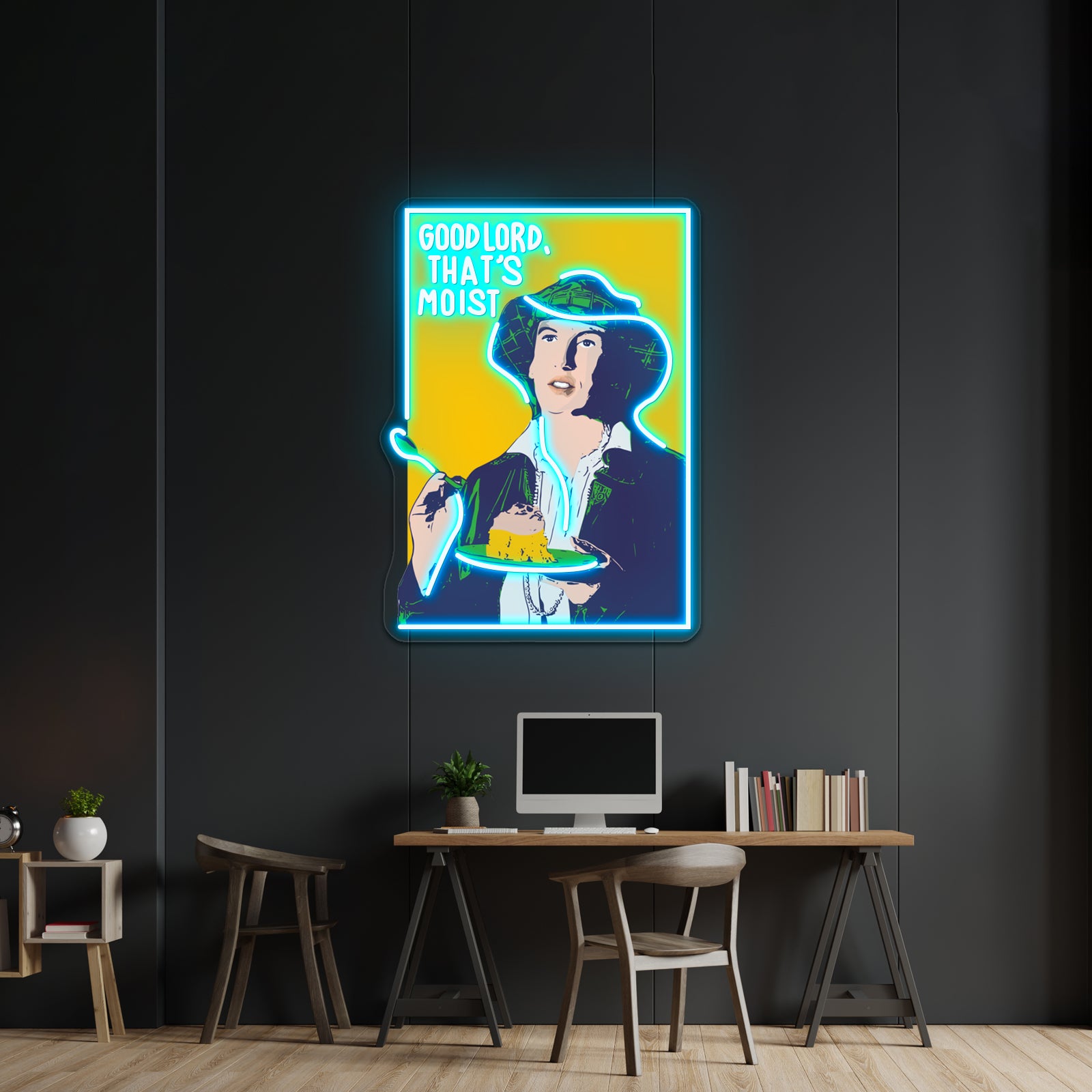 Miranda Hart Moist Pop Art Edition Artwork Neon Wall Signs - Size and dimension reference