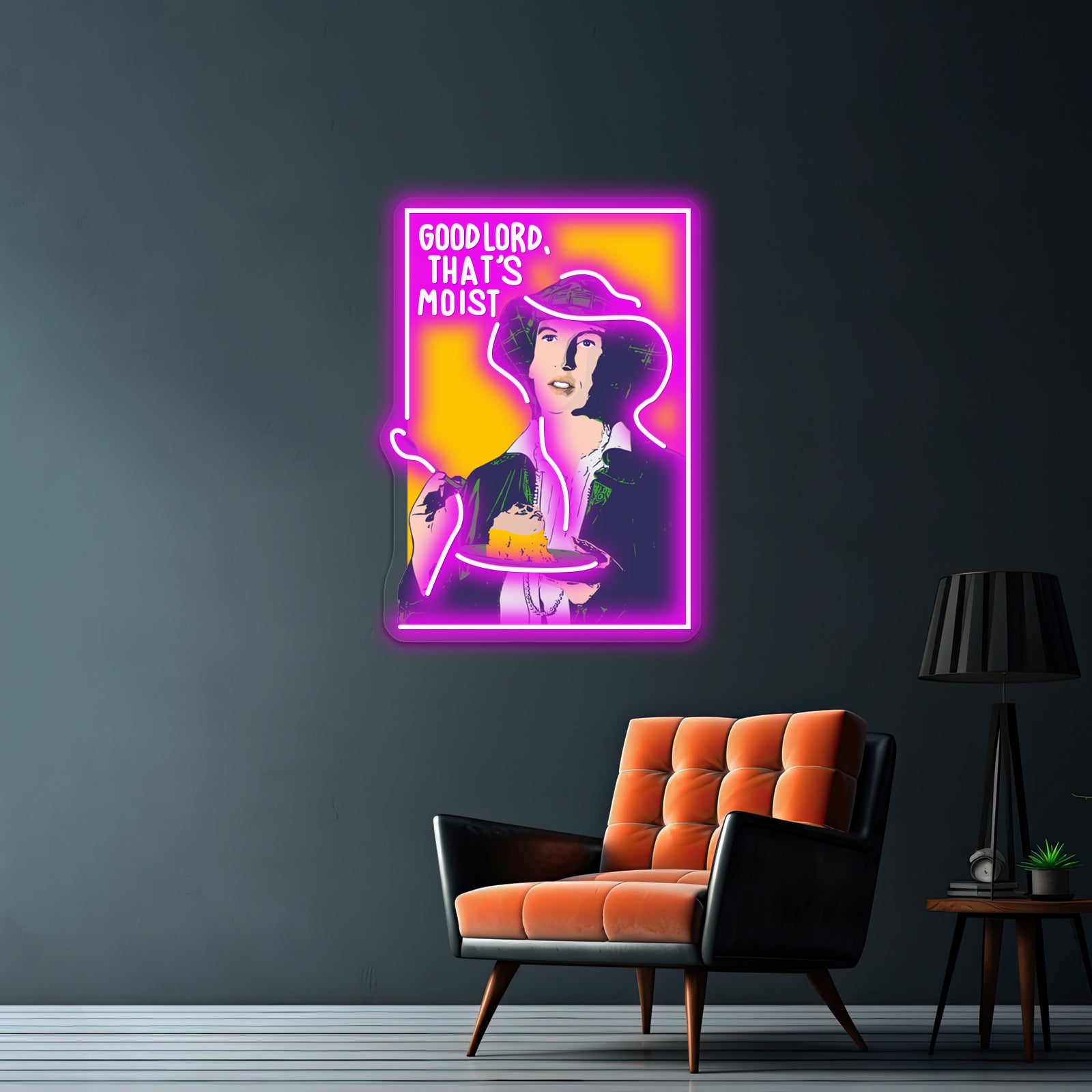 Miranda Hart Moist Pop Art Edition Artwork Neon Wall Signs - LED neon sign close-up detail