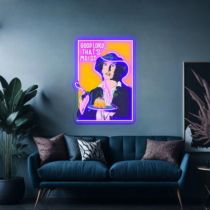 Miranda Hart Moist Pop Art Edition Artwork Neon Wall Signs - Neon sign mounted on wall in room