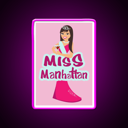 Miss Manhattan Cocktail Bar Decor Led Neon Sign Rgb Color - Shineneon
