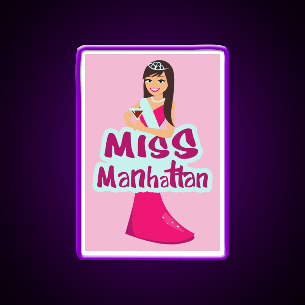 Miss Manhattan Cocktail Bar Decor Led Neon Sign Rgb Color - Shineneon