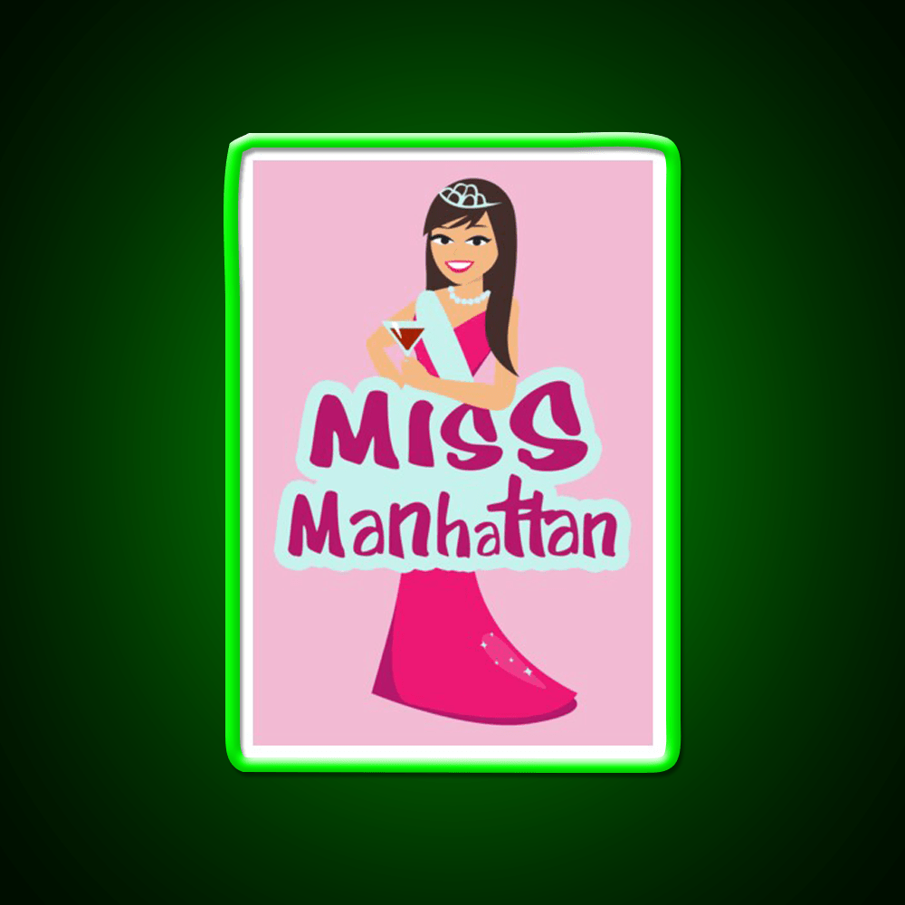 Miss Manhattan Cocktail Bar Decor Led Neon Sign Rgb Color - Shineneon