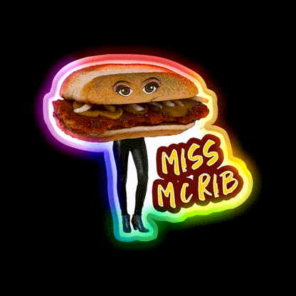 Miss Mcrib Fast Food Led Neon Sign For Burger Place Rgb Color - LED neon sign close-up detail