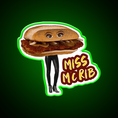 Miss Mcrib Fast Food Led Neon Sign For Burger Place Rgb Color - Shineneon