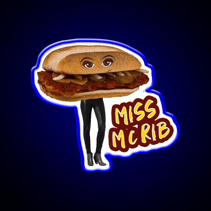 Miss Mcrib Fast Food Led Neon Sign For Burger Place Rgb Color - Shineneon