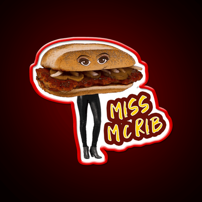 Miss Mcrib Fast Food Led Neon Sign For Burger Place Rgb Color - Shineneon