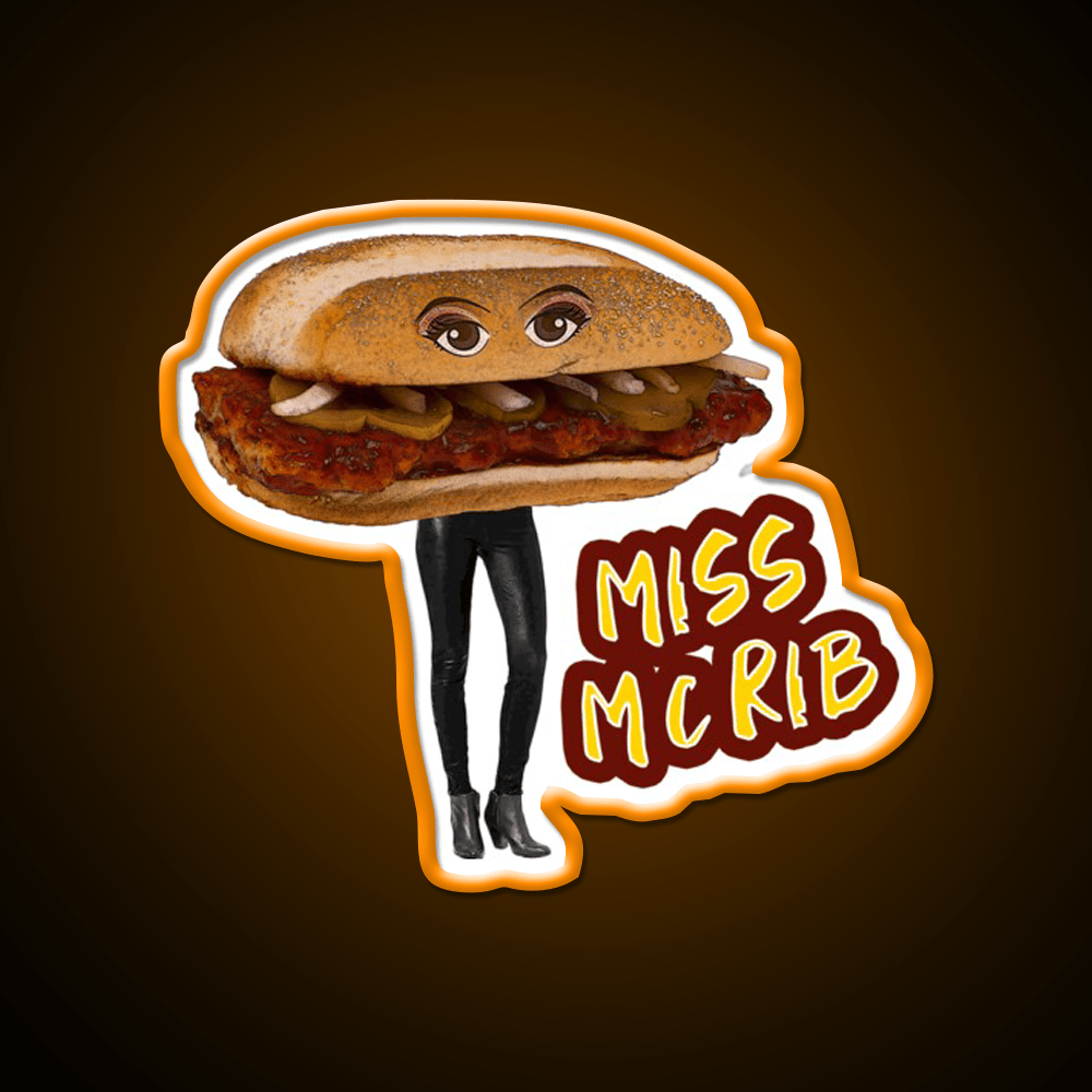 Miss Mcrib Fast Food Led Neon Sign For Burger Place Rgb Color - Shineneon