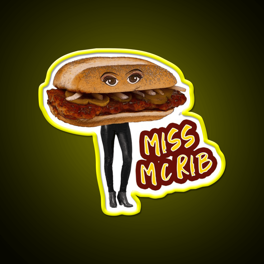 Miss Mcrib Fast Food Led Neon Sign For Burger Place Rgb Color - Shineneon