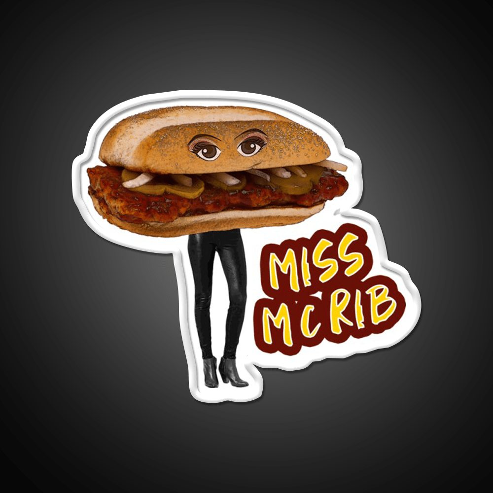 Miss Mcrib Fast Food Led Neon Sign For Burger Place Rgb Color - Shineneon