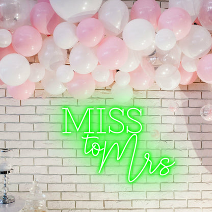 Miss To Mrs Bridal Transition Beautifully Lit In Neon | Shineneon