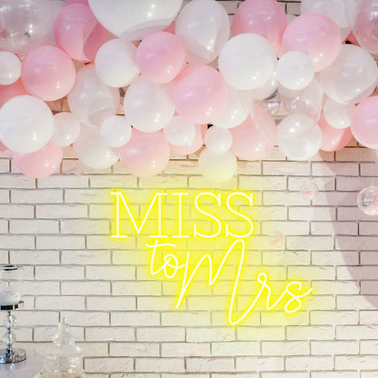 Miss To Mrs Bridal Transition Beautifully Lit In Neon | Shineneon