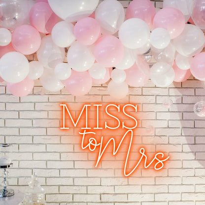 Miss To Mrs Bridal Transition Beautifully Lit In Neon | Shineneon