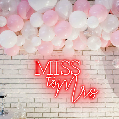 Miss To Mrs Bridal Transition Beautifully Lit In Neon | Shineneon