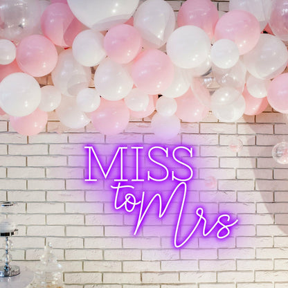 Miss To Mrs Bridal Transition Beautifully Lit In Neon | Shineneon