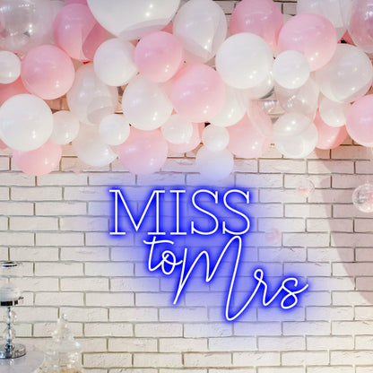 Miss To Mrs Bridal Transition Beautifully Lit In Neon | Shineneon