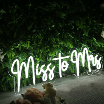 Miss To Mrs White Led Neon Sign - Shineneon