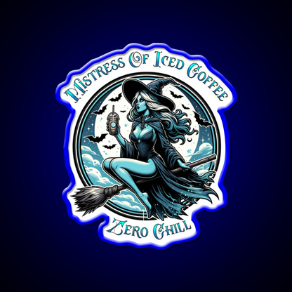 Mistress Of Iced Coffee Zero Chill Cafe Led Neon Sign Espresso Bar Art Rgb Color