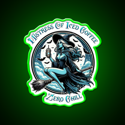 Mistress Of Iced Coffee Zero Chill Cafe Led Neon Sign Espresso Bar Art Rgb Color