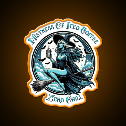 Mistress Of Iced Coffee Zero Chill Cafe Led Neon Sign Espresso Bar Art Rgb Color