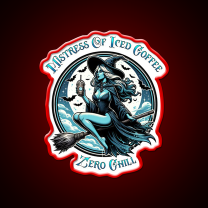 Mistress Of Iced Coffee Zero Chill Cafe Led Neon Sign Espresso Bar Art Rgb Color