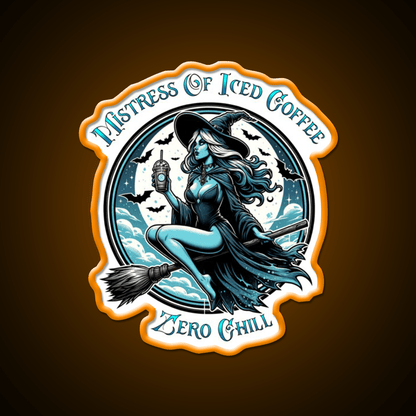 Mistress Of Iced Coffee Zero Chill Cafe Led Neon Sign Espresso Bar Art Rgb Color - Shineneon