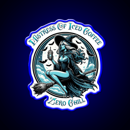 Mistress Of Iced Coffee Zero Chill Cafe Led Neon Sign Espresso Bar Art Rgb Color - Shineneon