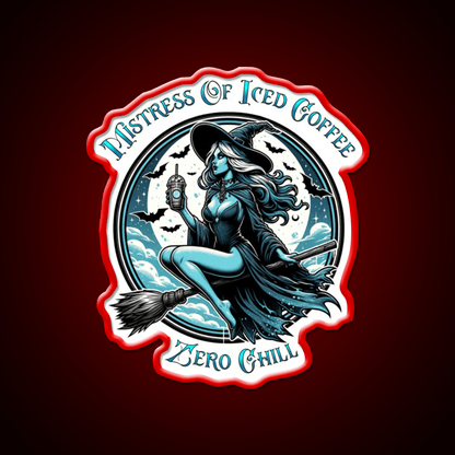 Mistress Of Iced Coffee Zero Chill Cafe Led Neon Sign Espresso Bar Art Rgb Color - Shineneon