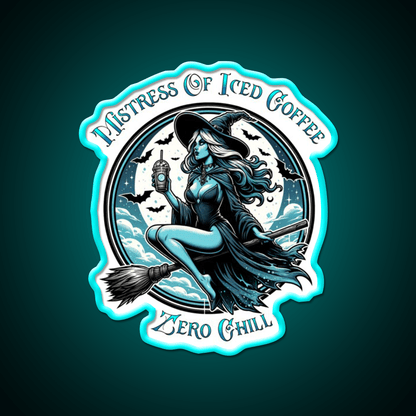 Mistress Of Iced Coffee Zero Chill Cafe Led Neon Sign Espresso Bar Art Rgb Color - Shineneon