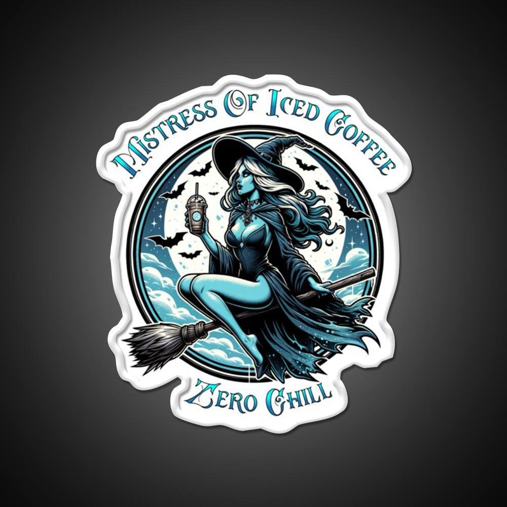 Mistress Of Iced Coffee Zero Chill Cafe Led Neon Sign Espresso Bar Art Rgb Color