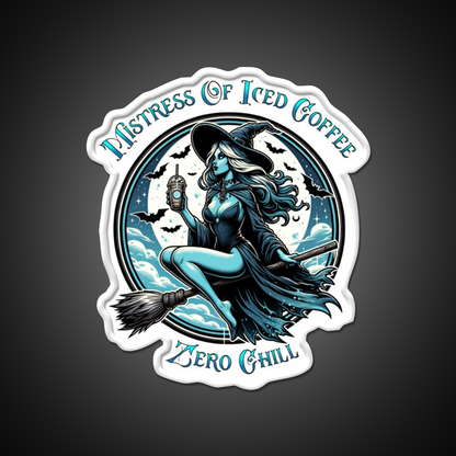 Mistress Of Iced Coffee Zero Chill Cafe Led Neon Sign Espresso Bar Art Rgb Color