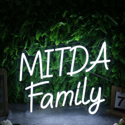 Mitda Family White Led Neon Sign - Shineneon