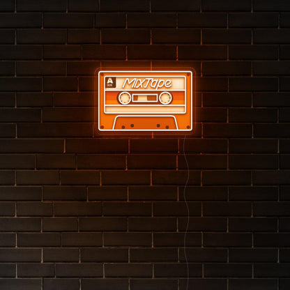 Mix Tape Retro Cassette Vintage Orange Led Neon Sign For Music Bar Studio | Shineneon