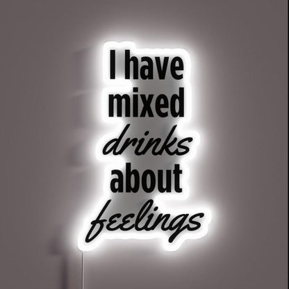 Mixed Drinks About Feelings Rgb Led Neon Sign - Custom LED neon sign front view