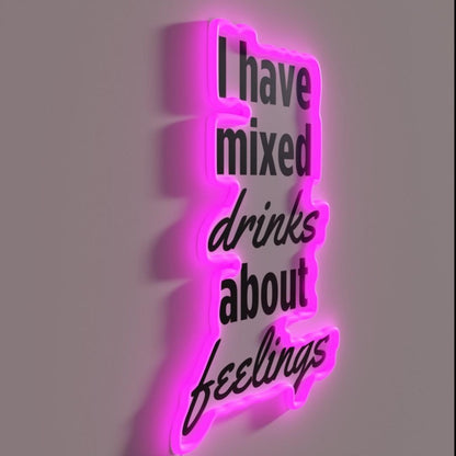 Mixed Drinks About Feelings Rgb Led Neon Sign - LED neon sign close-up detail