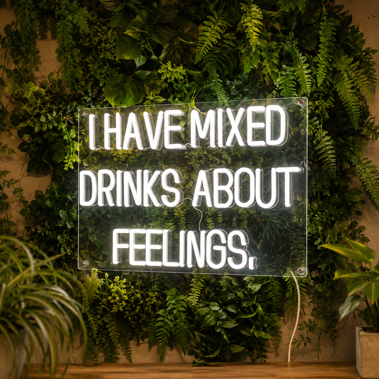 Mixed Drinks About Feelings Wall Home Bar LED Neon Sign main product image