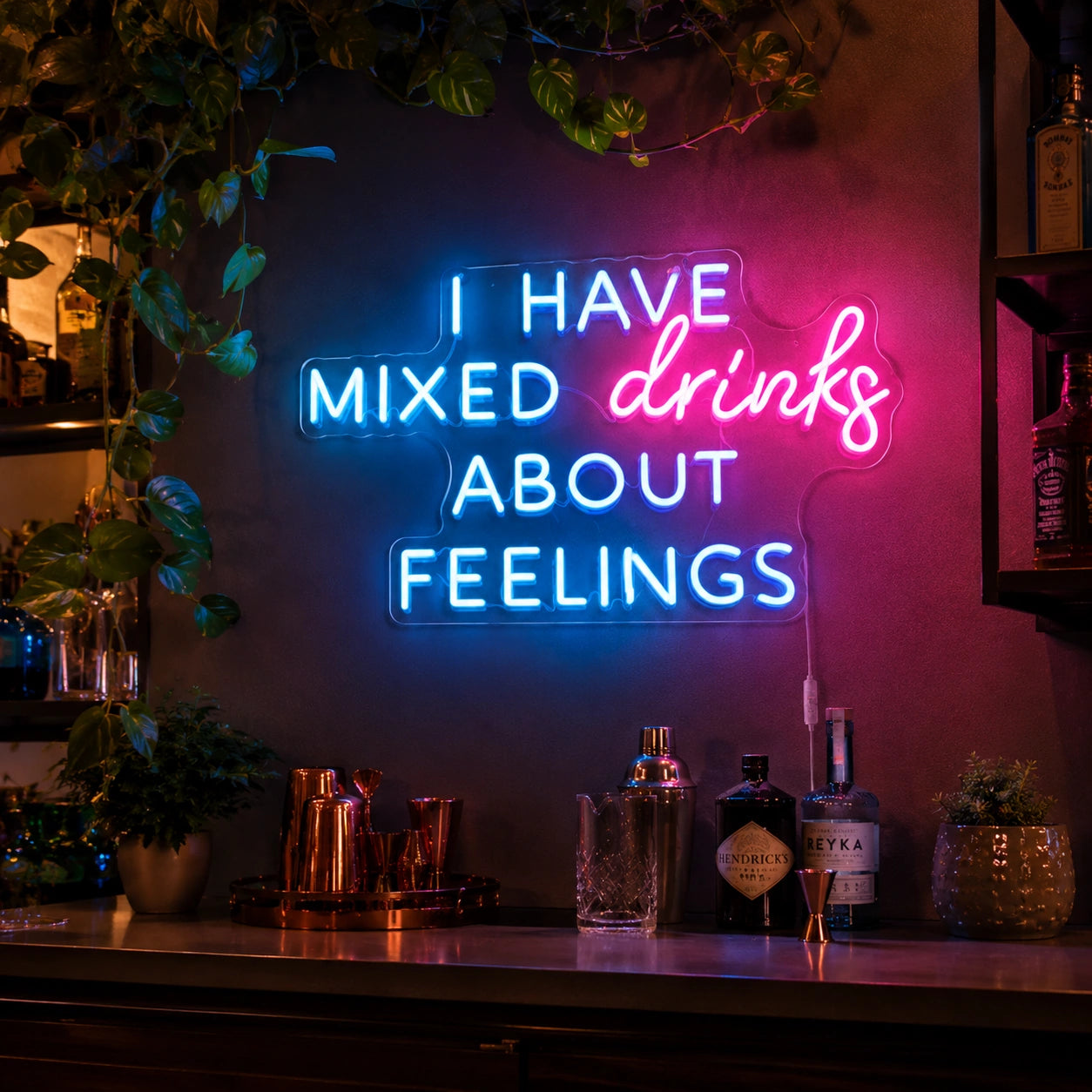 Mixed Drinks Quote Neon Sign LED Neon Sign real lifestyle scene